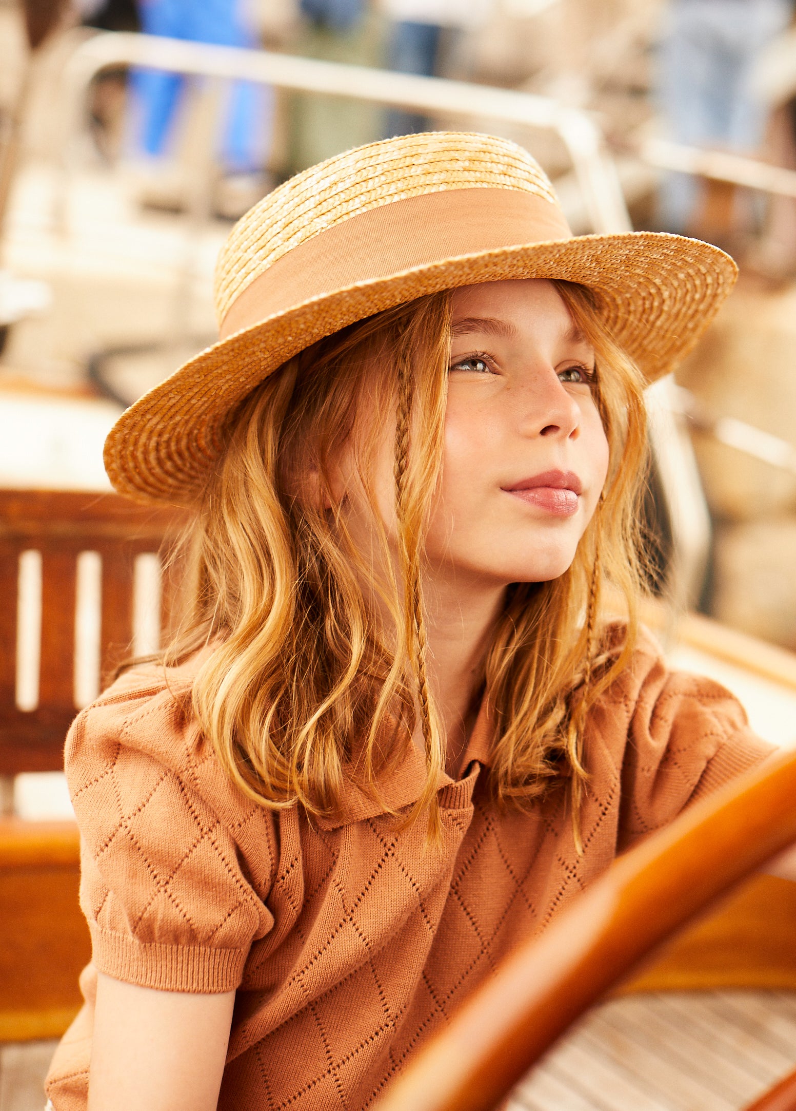GIRLS POINTELLE PUFFED SLEEVES TOP