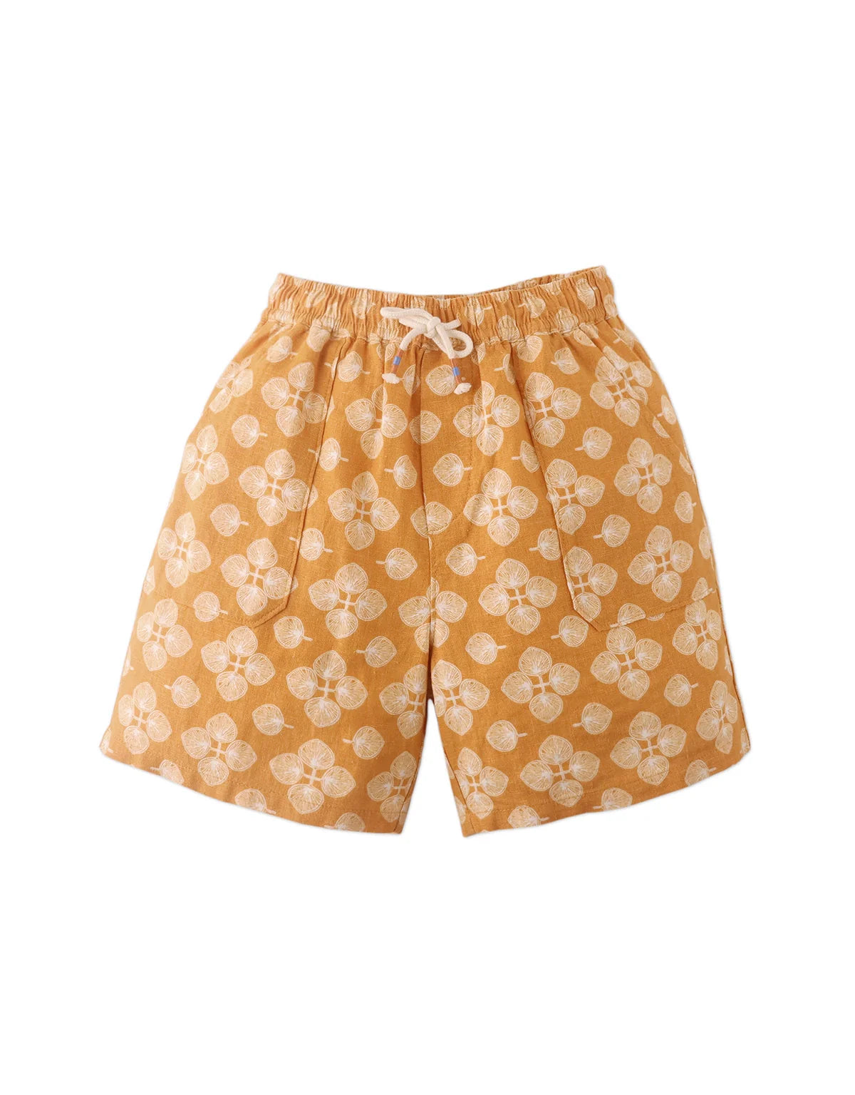 BOYS LINEN VISCOSE PULL-ON SHORTS WITH DRAWSTRING