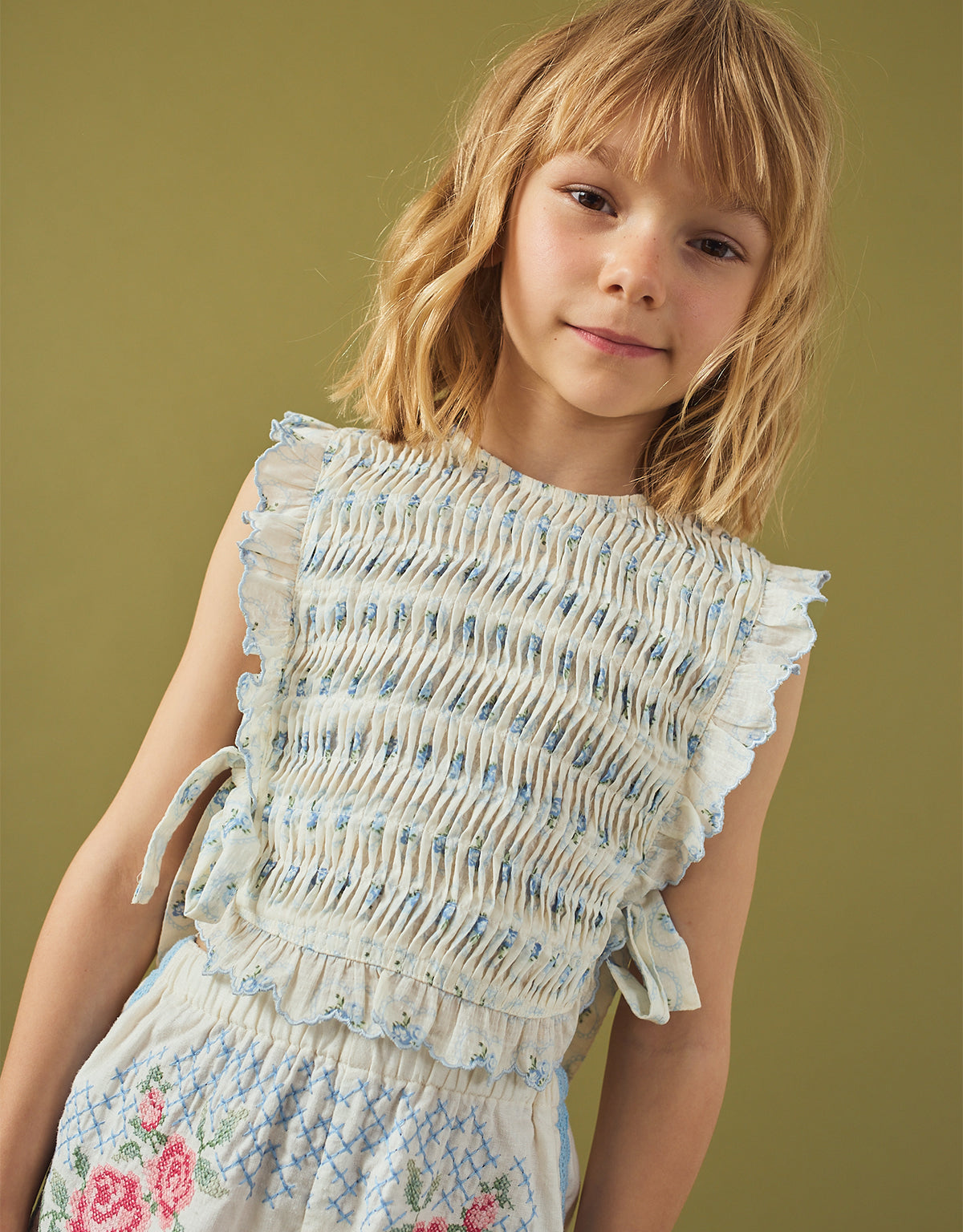 Cassie Ruffled Top with Side Ties