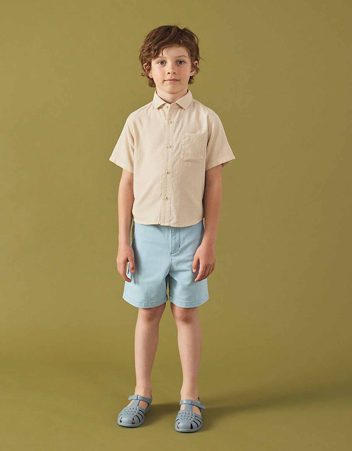 Sam Regular Fit Bedford Cord Shorts with Braided Cotton Belt