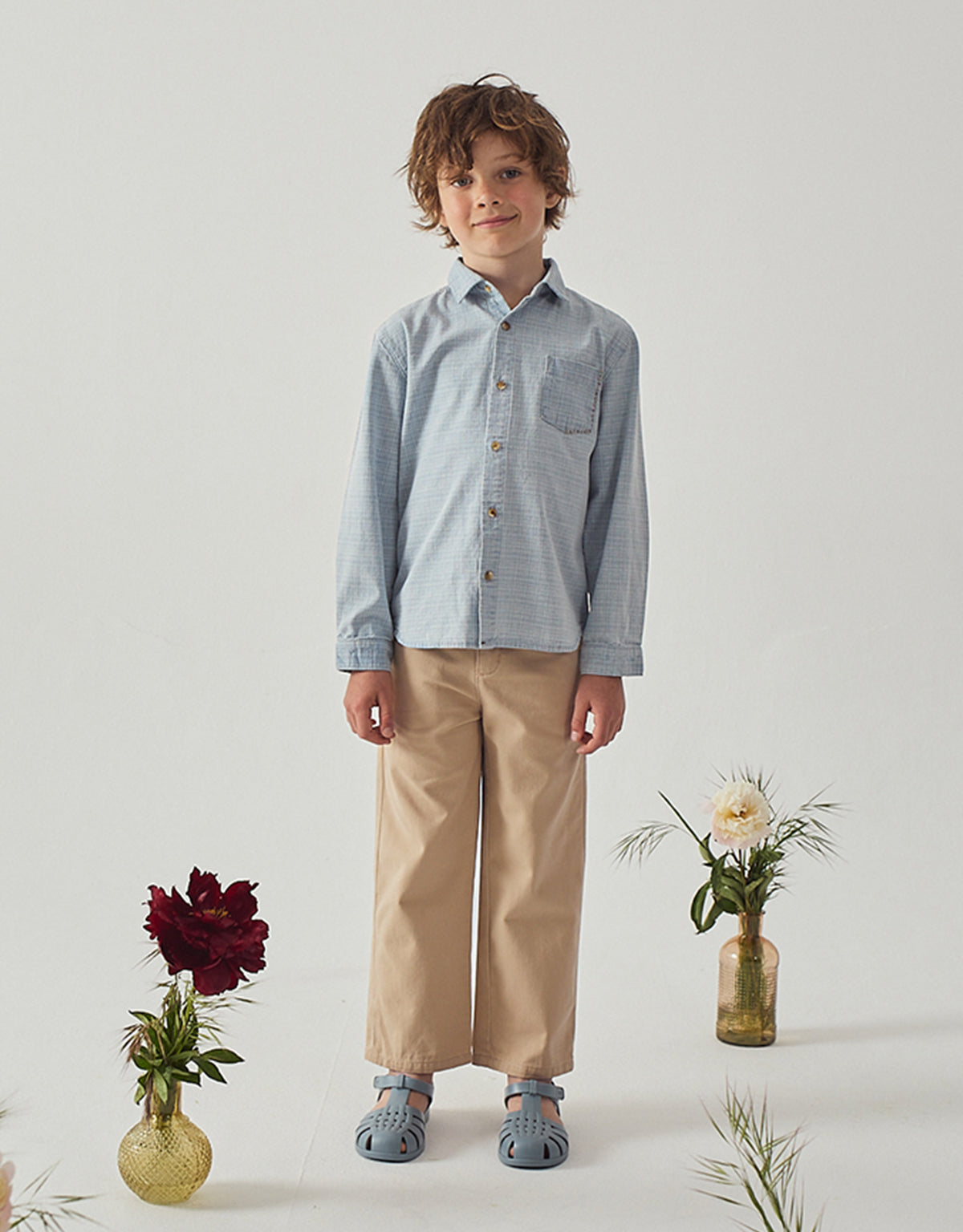 Julius Washed Denim Shirt with Contrast Thread