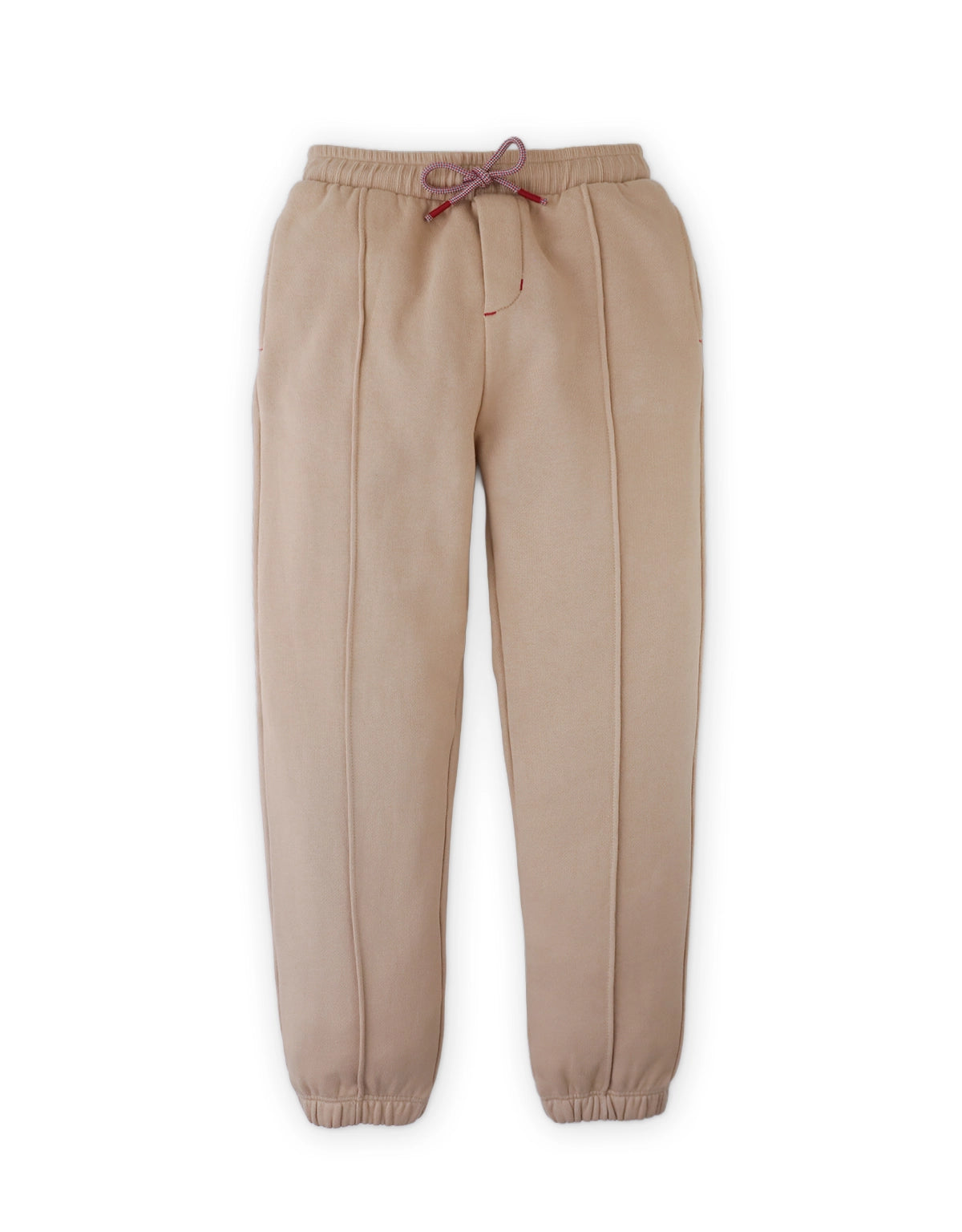 Giulio Fleece Joggers with Pintuck Details and Embroidery on Back Pocket
