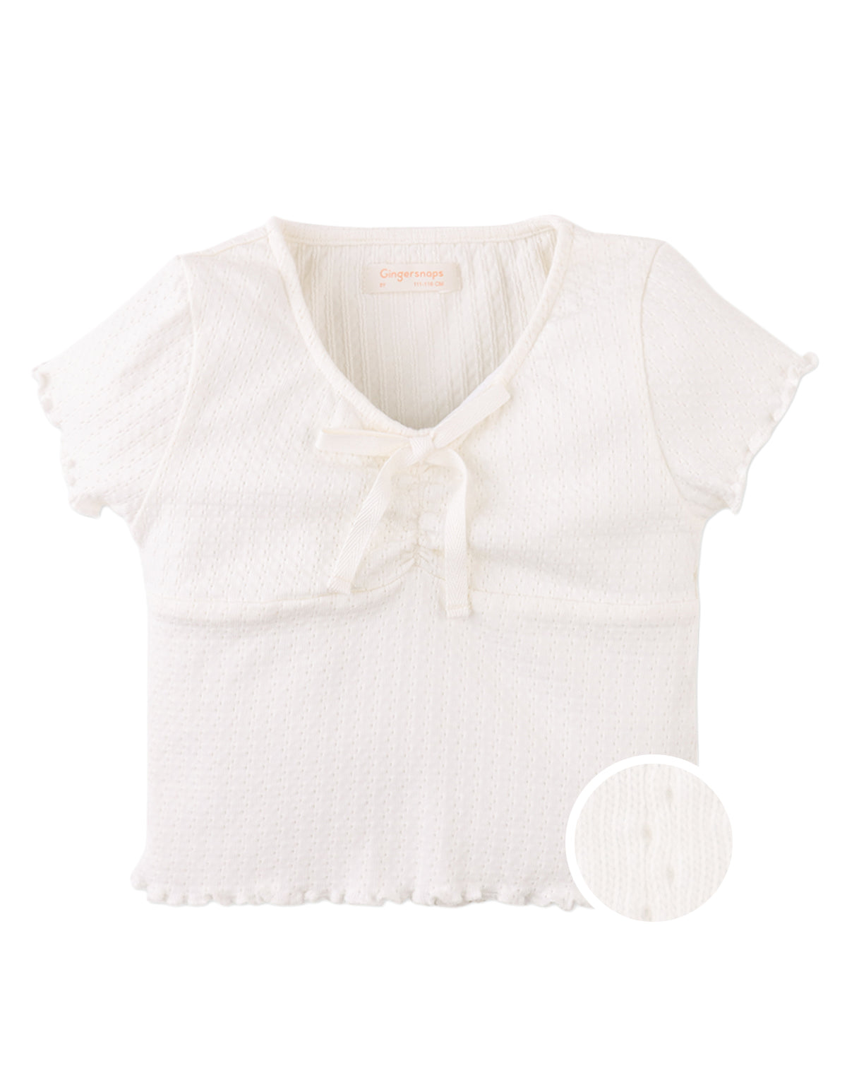 Gardenia Textured Top with Front Ties