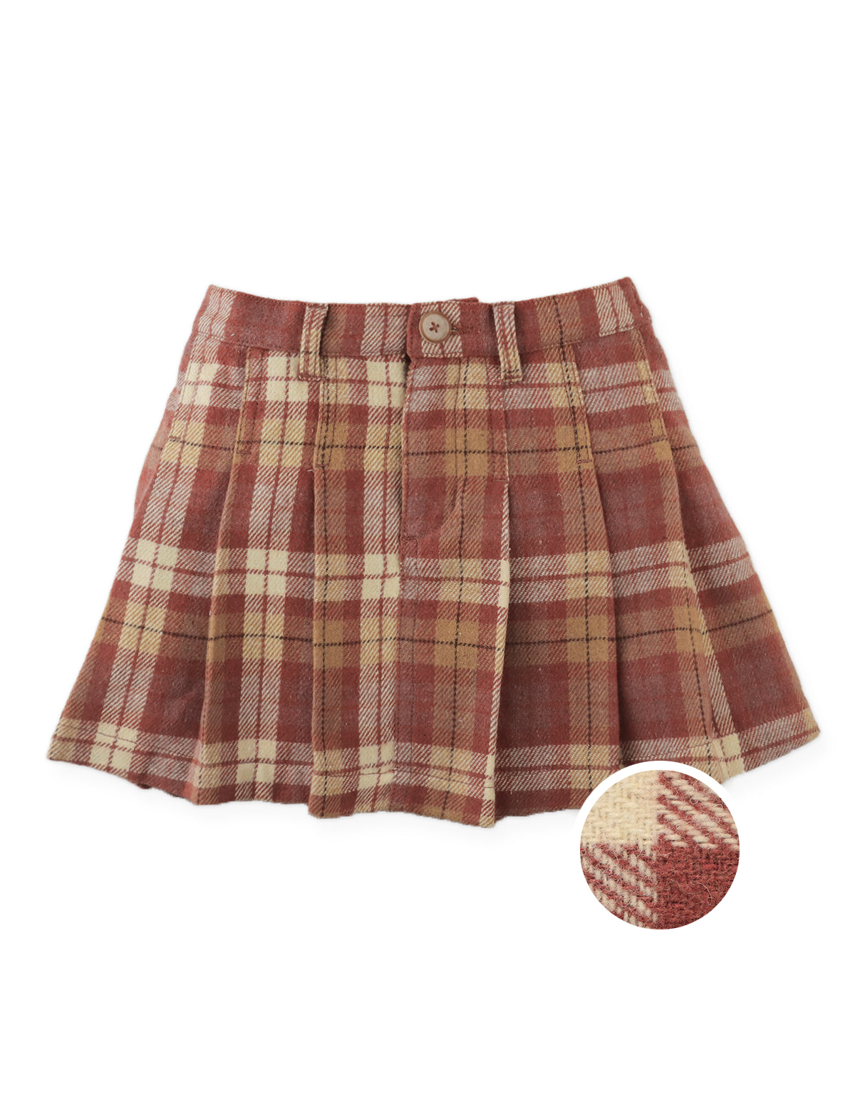Eugenia Pleated Plaid Skorts with Belt Loops