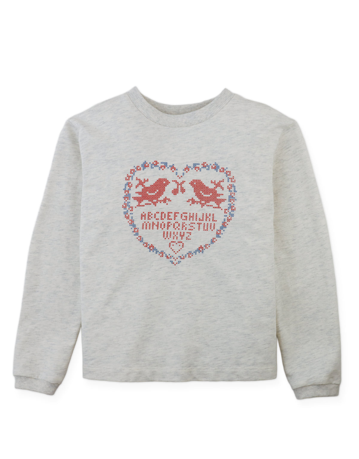 Suzette Terry Tee with Embossed Heart Print on Bodice
