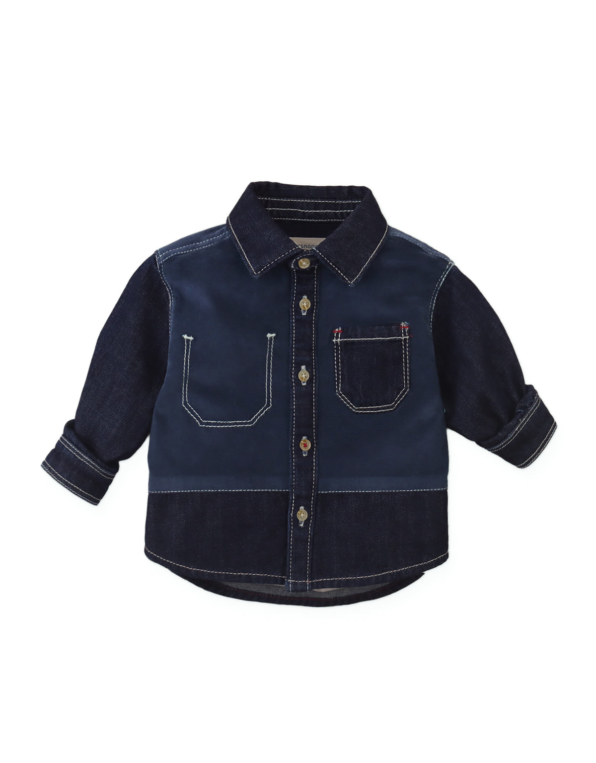 Baby Alessio Denim and Corduroy Combination Shirt