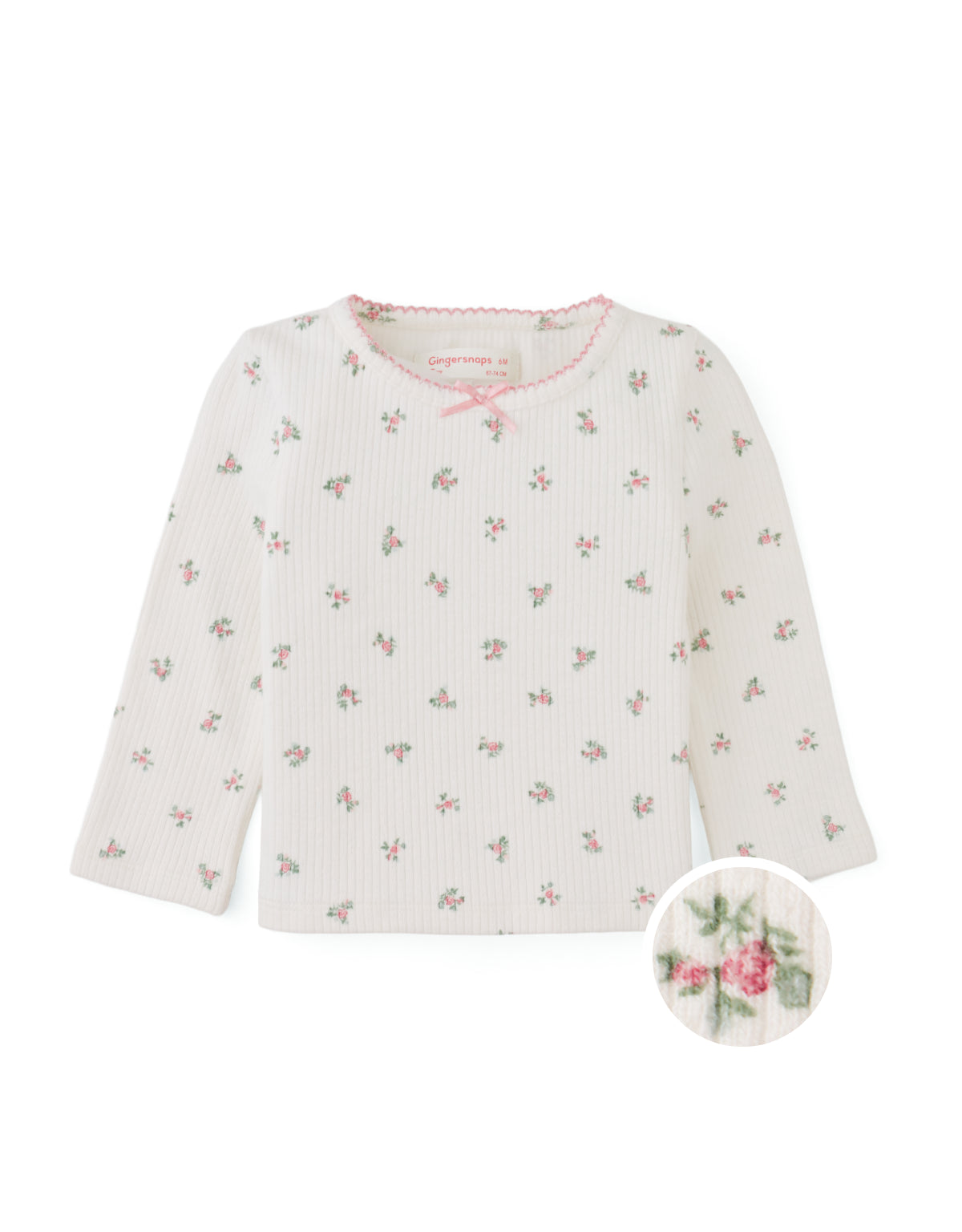 Baby Marcella Tee in All-Over Floral Print with Tiny Bow