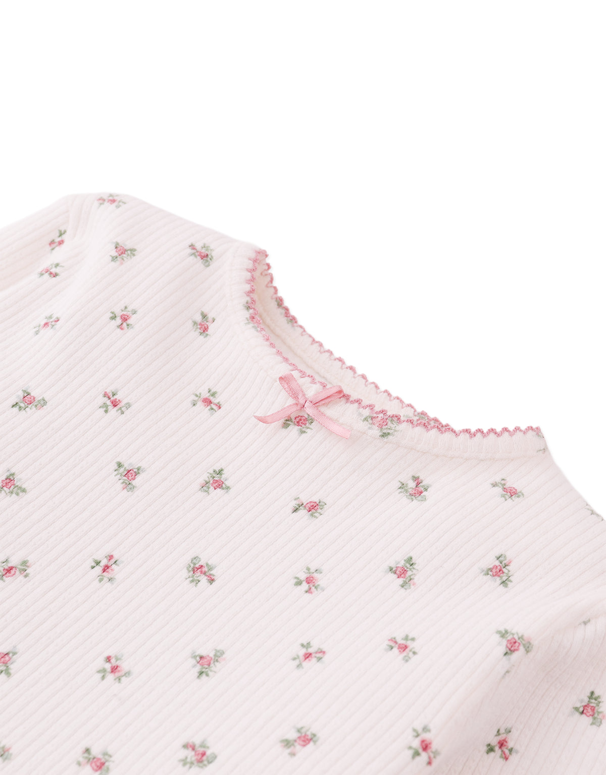 Marcella Tee in All-Over Floral Print with Tiny Bow