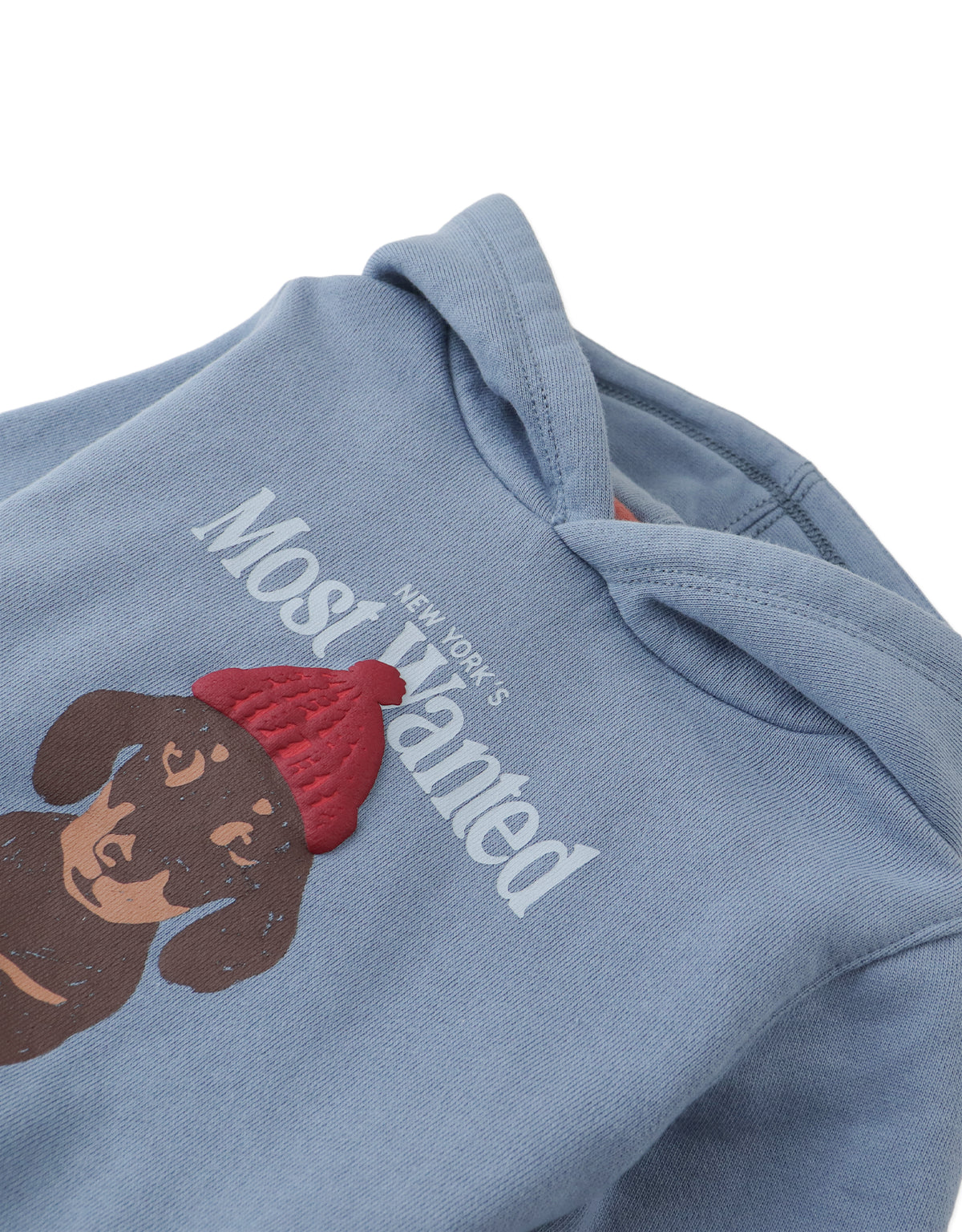 Baby Dante Fleece Pullover Hoodie with Dachshund “Most Wanted” Graphic Print