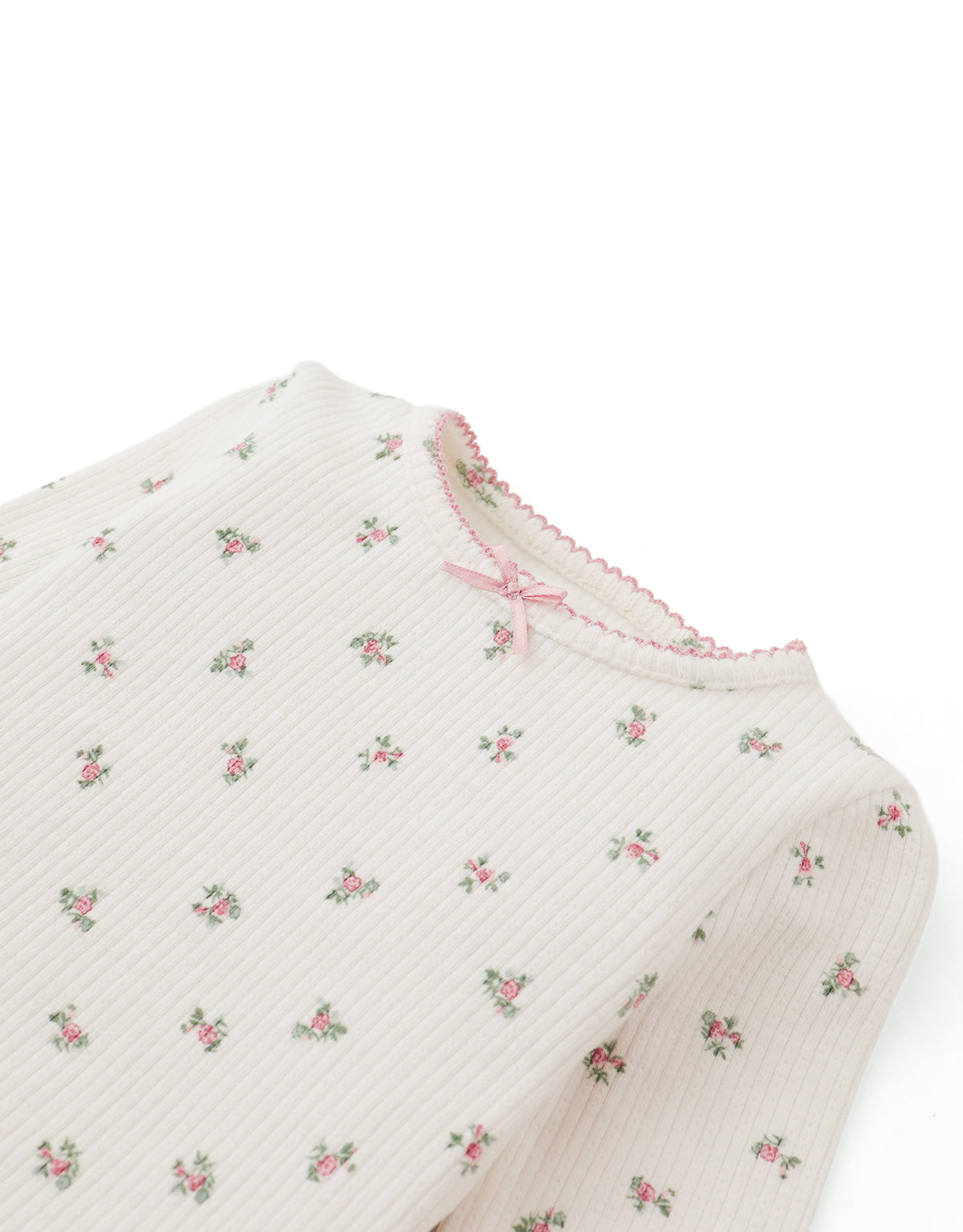 Baby Marcella Tee in All-Over Floral Print with Tiny Bow
