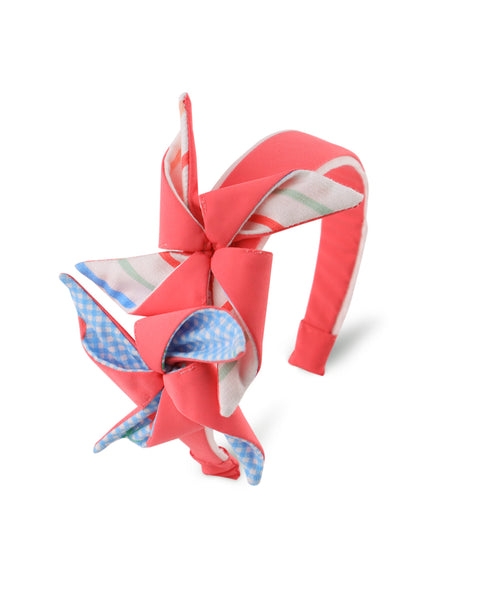 AVERY HEADBAND WITH PRINTED FABRIC PINWHEEL