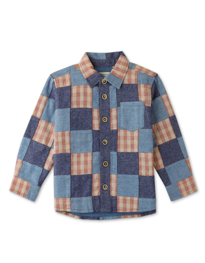 BOYS PATCHWORK SHACKET