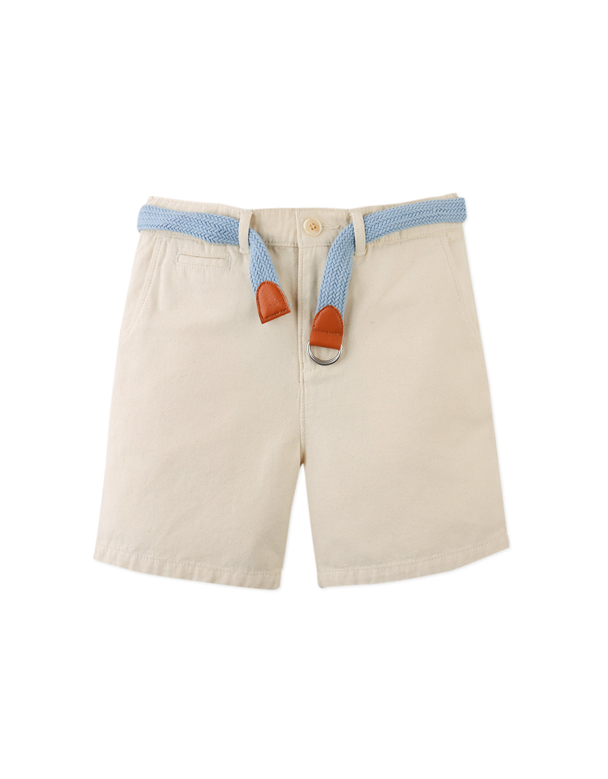 Blaine Regular Fit Canvas Shorts with Braided Cotton Belt