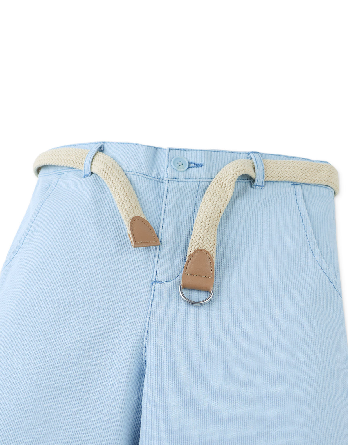 Sam Regular Fit Bedford Cord Shorts with Braided Cotton Belt