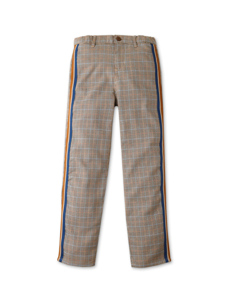BOYS HOUNDSTOOTH SIDE STRIPE PANTS