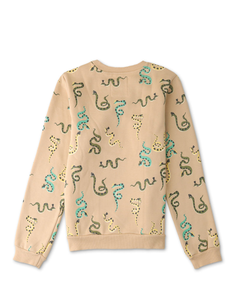 BOYS SNAKES PRINTED FLEECE PULLOVER