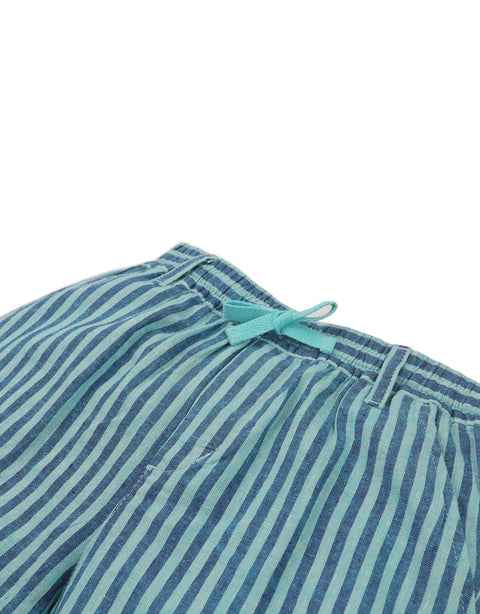 BOYS STRIPED LINEN PULL-ON SHORTS