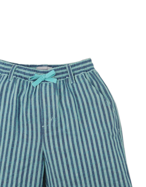 BOYS STRIPED LINEN PULL-ON SHORTS