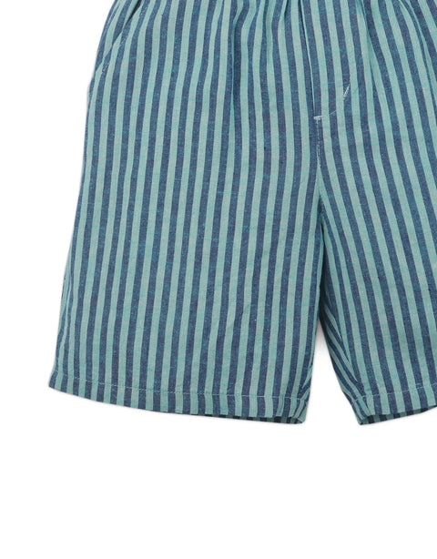 BOYS STRIPED LINEN PULL-ON SHORTS