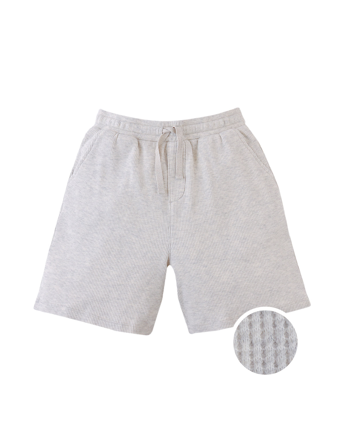 Denzel Melange Waffle Knit Drawstring Shorts