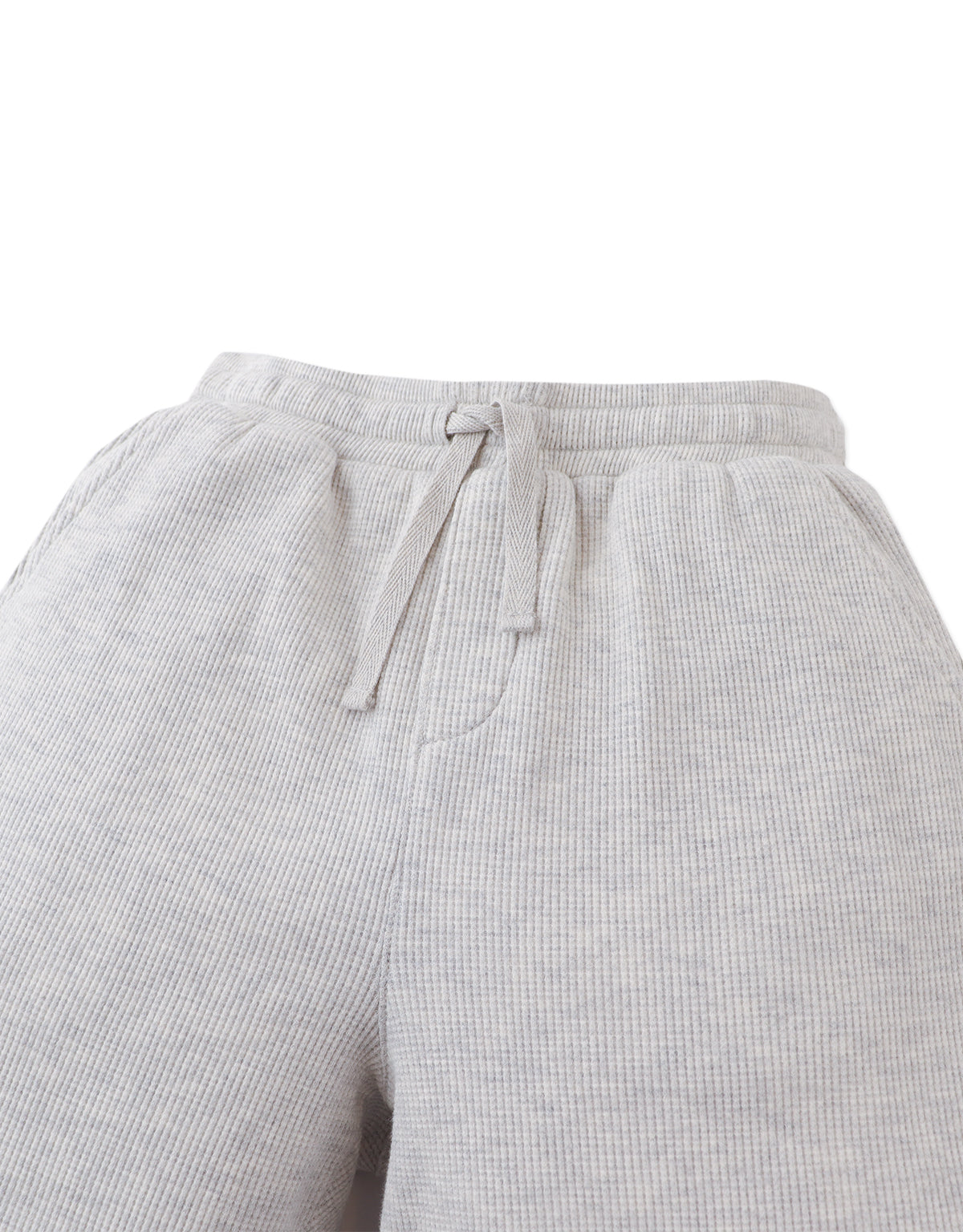 Denzel Melange Waffle Knit Drawstring Shorts