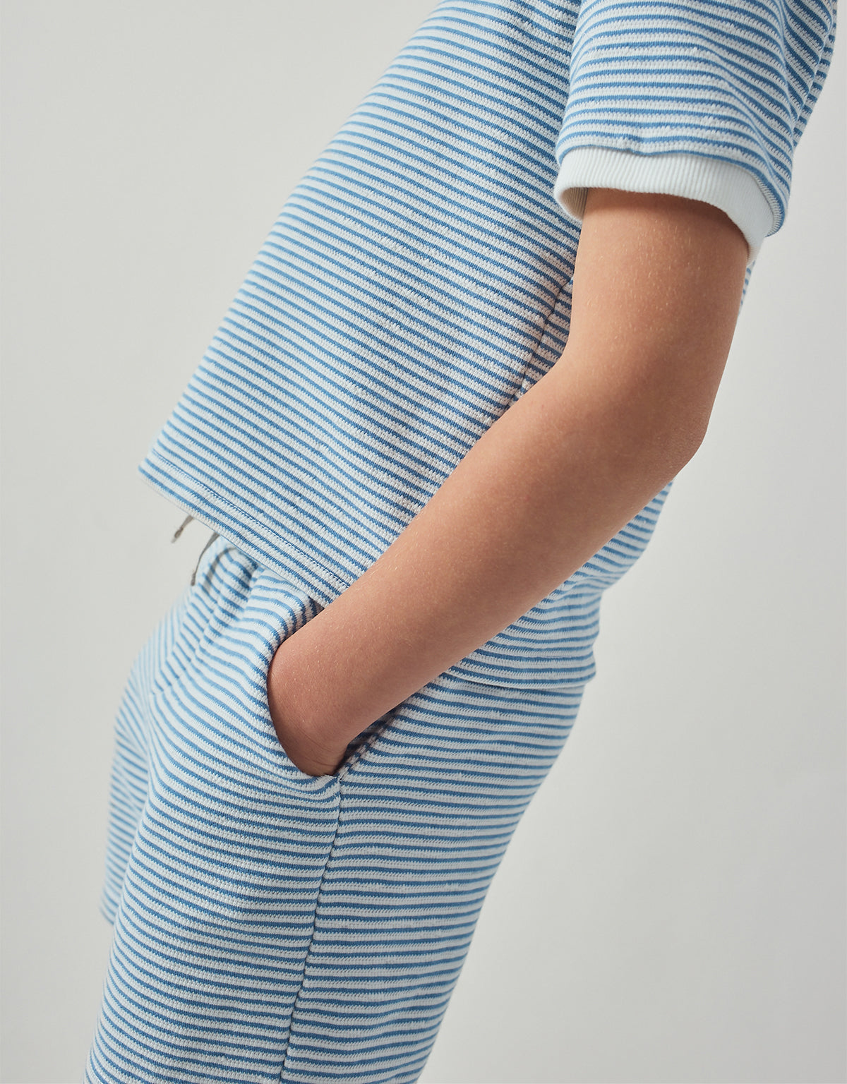 Dreyfus Textured Striped Terry Drawstring Shorts
