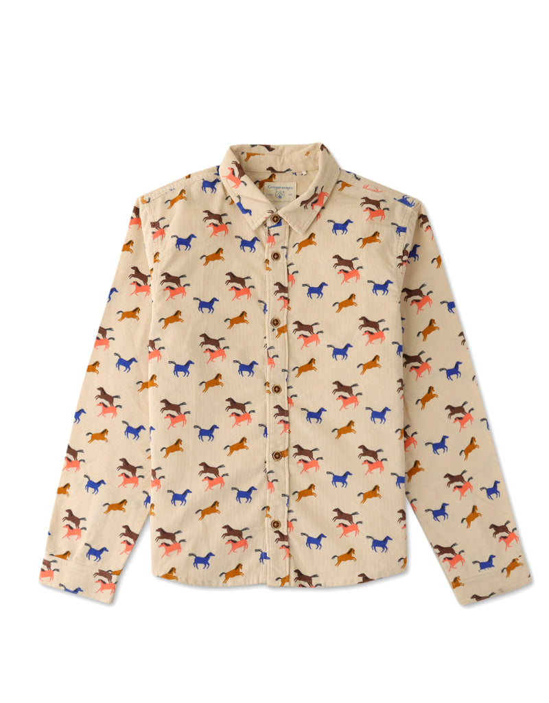 BOYS HORSES CORDUROY SHIRT