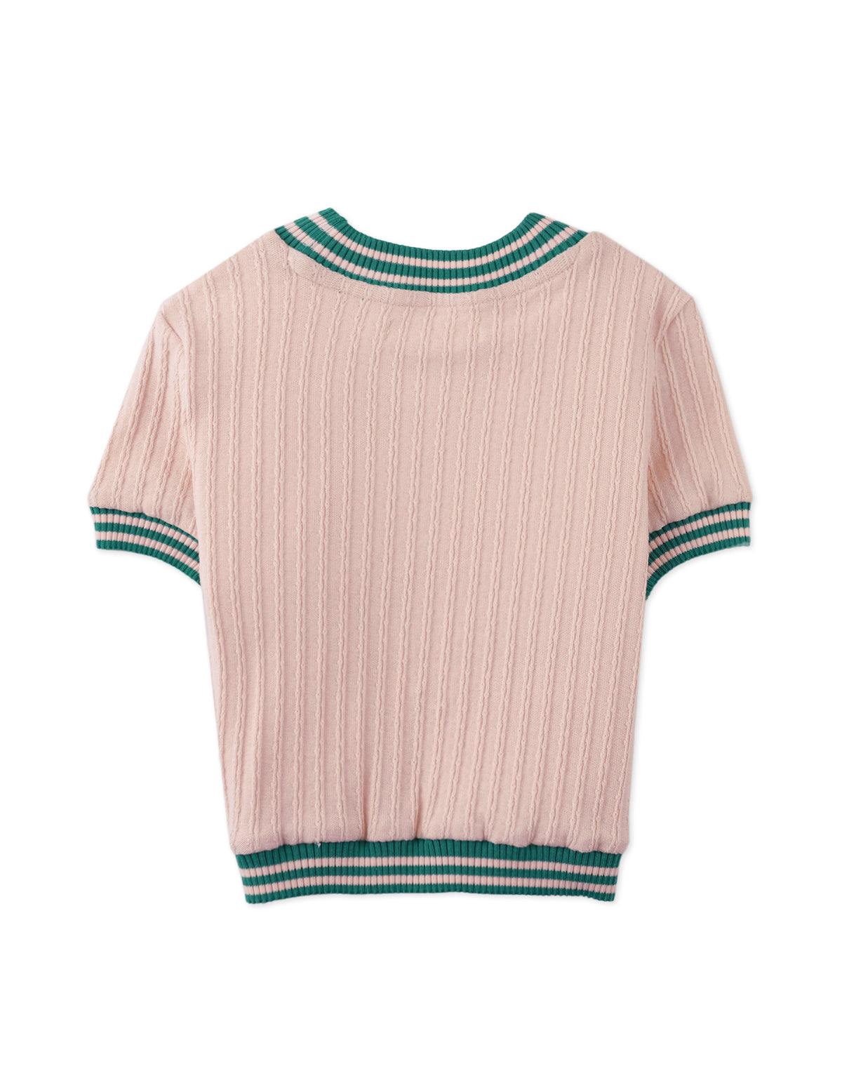 ANNE TOP WITH STRIPEY RIBBING
