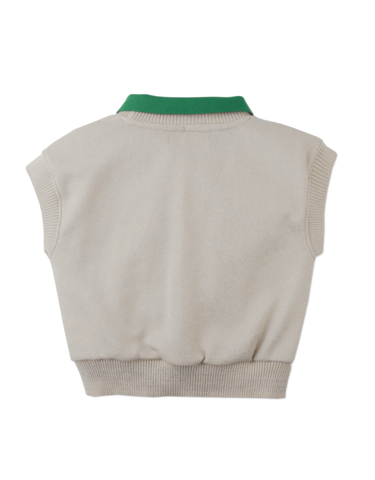 JULIE VEST SHIMMERY WITH CONTRAST RIBBING