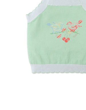 Full front catalog image of the Gabriella Top with Cross-Stitch Embroidery & Scalloped Edges for kids from the Spring Summer collection of Gingersnaps Philippines.