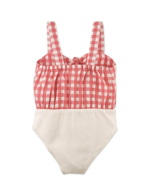 NADIA TIE-FRONT GINGHAM BODYSUIT