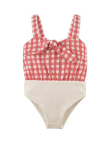 NADIA TIE-FRONT GINGHAM BODYSUIT