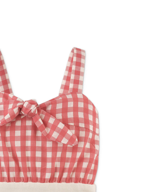 NADIA TIE-FRONT GINGHAM BODYSUIT