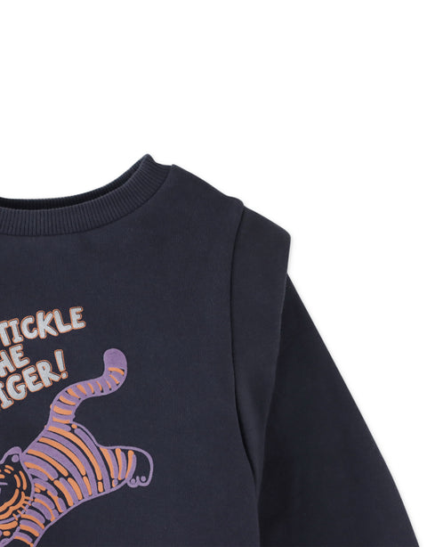 GIRLS DONT TICKLE THE TIGER FLEECE PULLOVER