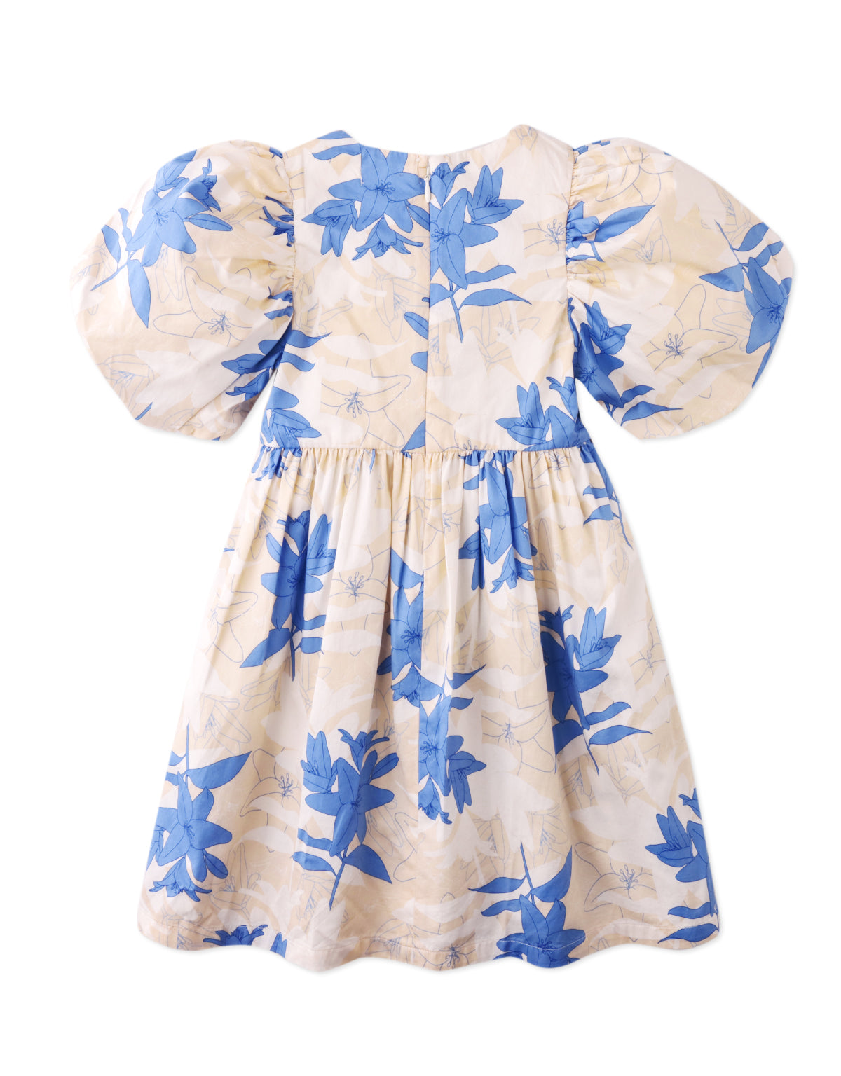 AGATHA DRESS BLYTHE WITH RUCHING AND BUBBLE SLEEVES