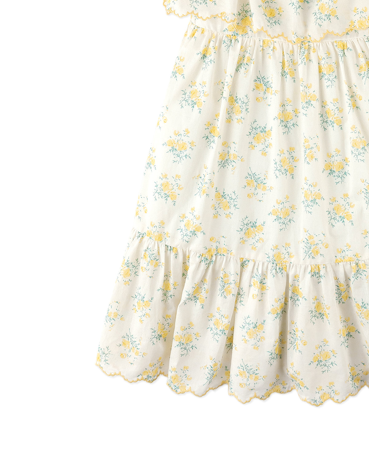Full front catalog image of the Katie Sundress with Bow Tie Straps & Embroidery for kids, a tiered sundress designed for movement from the Spring Summer collection of Gingersnaps Philippines.