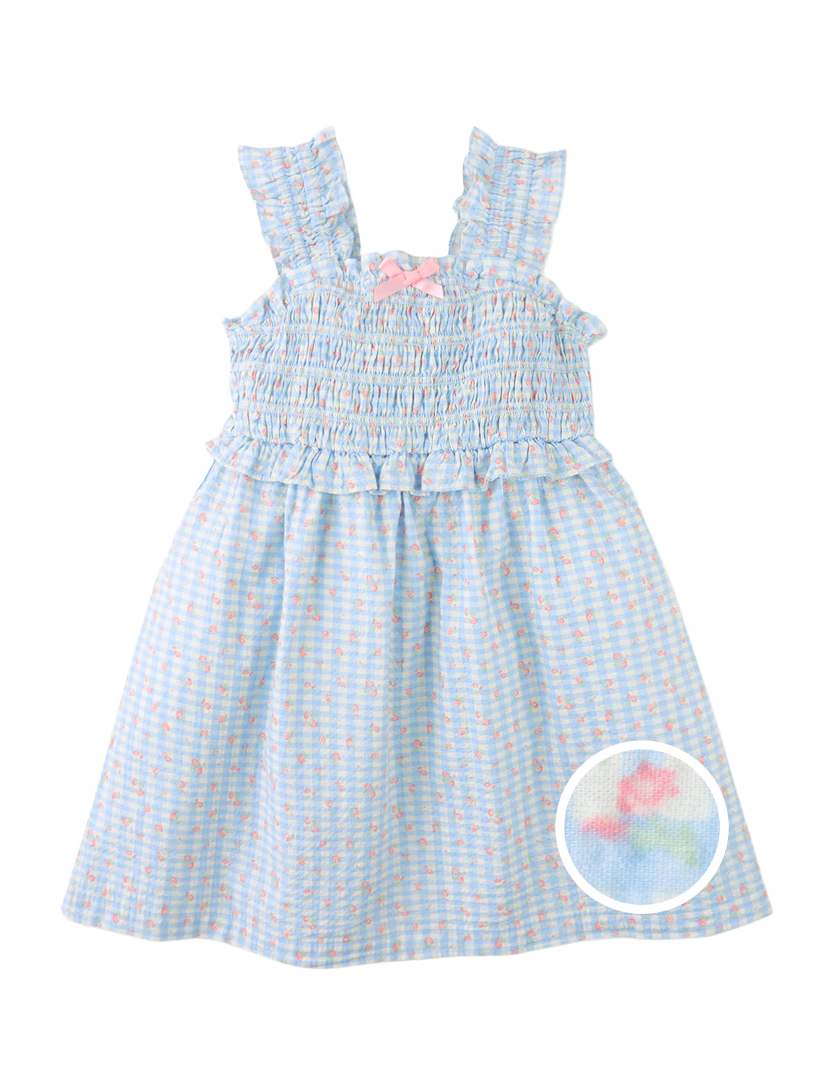 Powder Dress with Shirred Straps & Ruffles