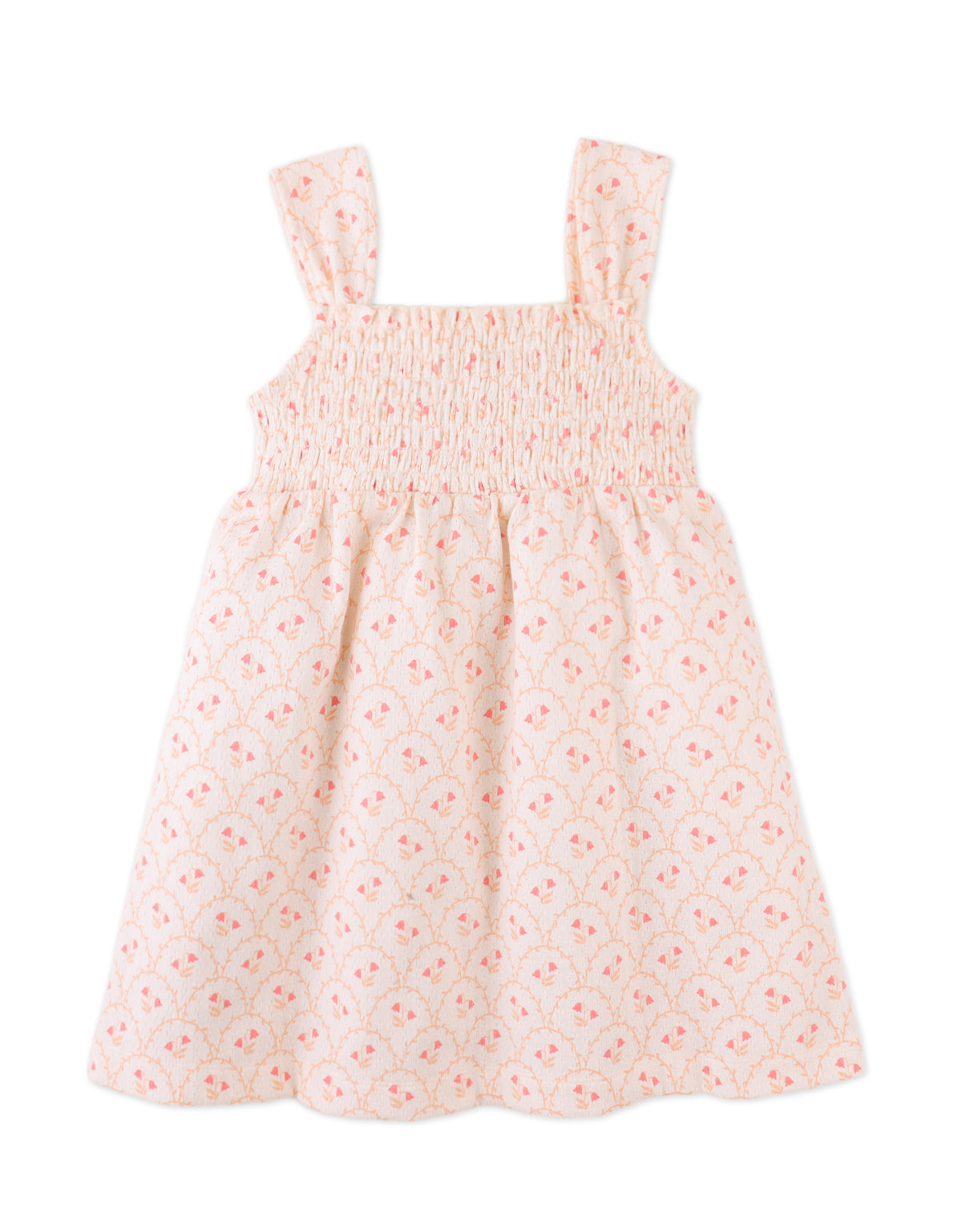 Elena Smocked Strappy Textured Dress