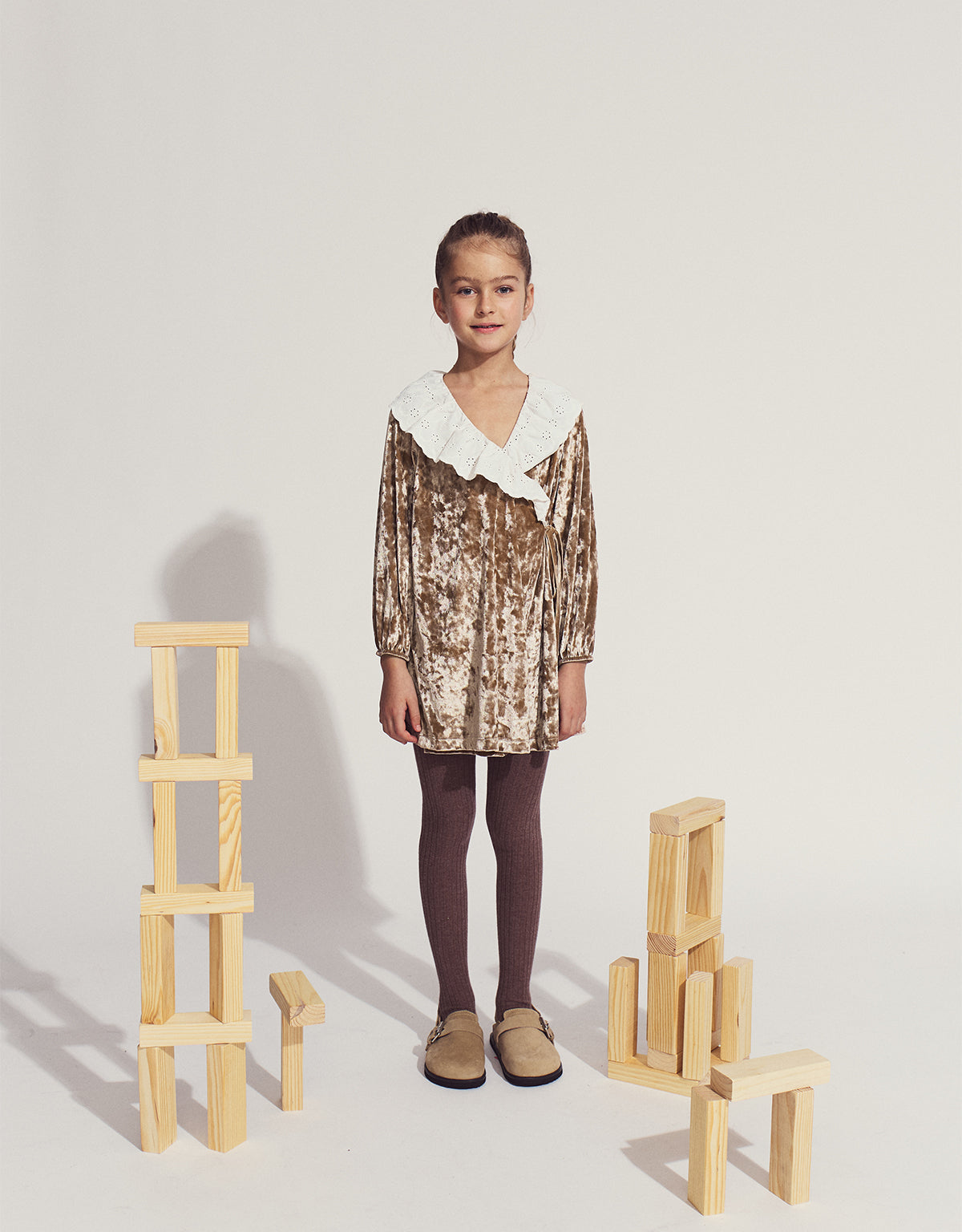 MARGA LONG SLEEVES DRESS SUNDANCE WITH EYELET COLLAR