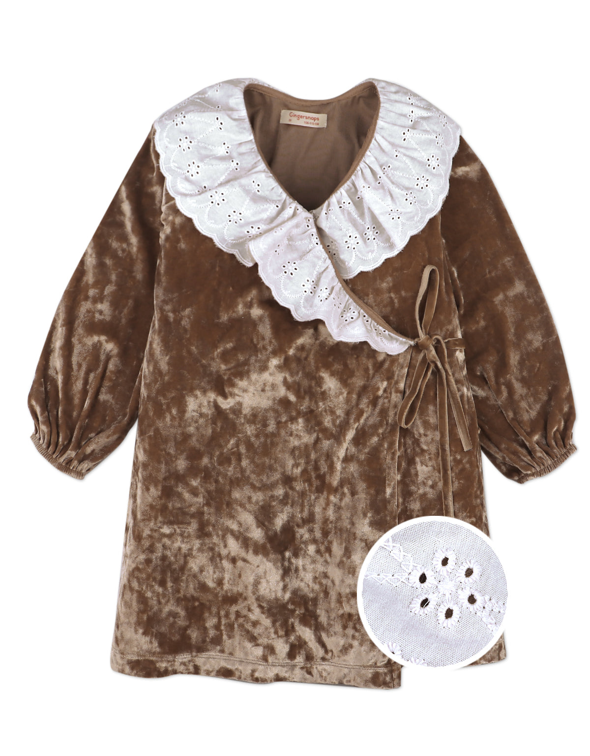 MARGA LONG SLEEVES DRESS SUNDANCE WITH EYELET COLLAR