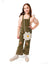 GIRLS JUMPSUIT WITH KANGAROO POCKET AND FLORAL EMBRO