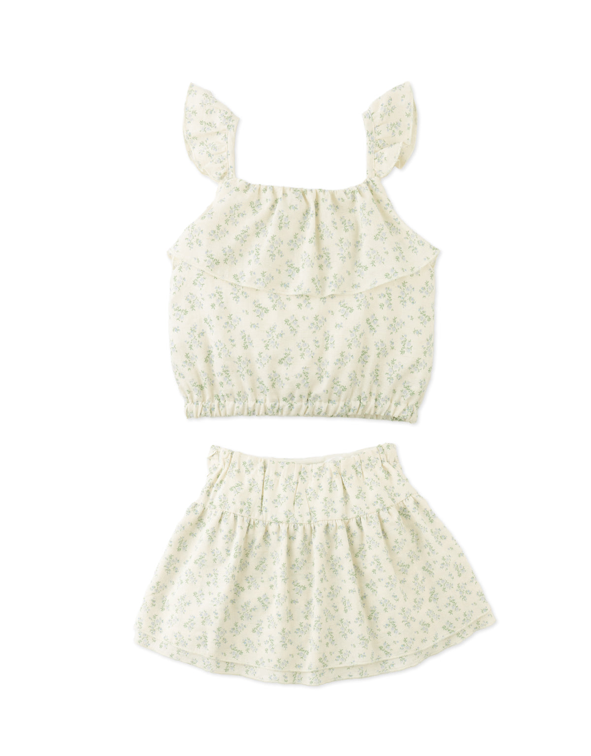 Ambessa Strappy Ruffled Top & Tiered Skirt Set
