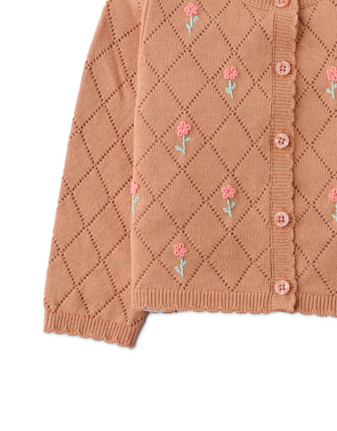BABY HAZEL CARDIGAN WITH FLORAL EMBROIDERY