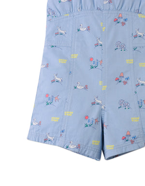 Flatlay front view of the Harvey Empire-Cut Playsuit with print details from the Spring Summer collection of Filipino kids fashion brand Gingersnaps Philippines.