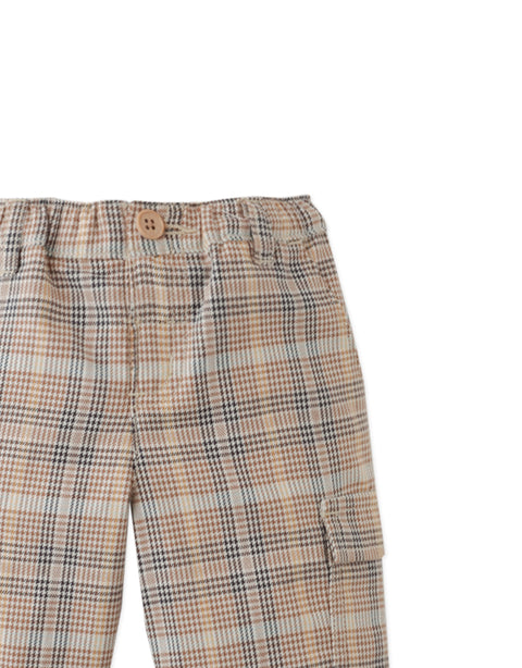BABY CALUM CARGO PANTS HOUNDSTOOTH