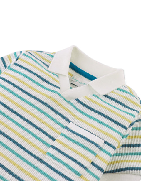 BABY RICARDO WAFFLE POLO SHIRT WITH PATCH POCKET