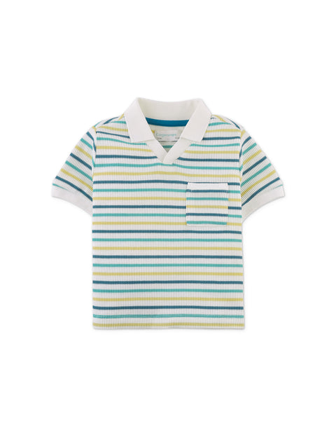 BABY RICARDO WAFFLE POLO SHIRT WITH PATCH POCKET