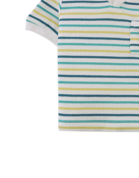 BABY RICARDO WAFFLE POLO SHIRT WITH PATCH POCKET