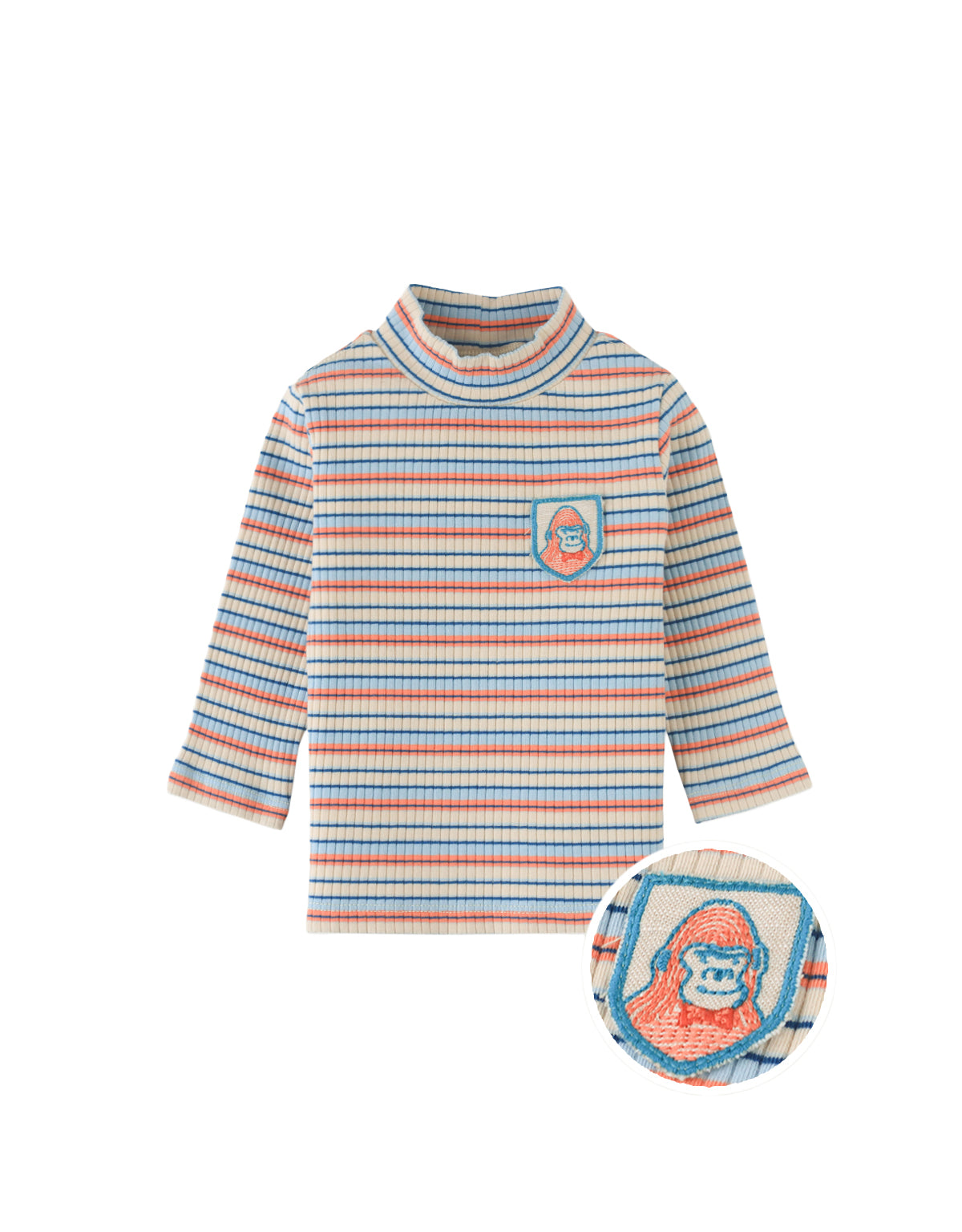 BABY TATUM LONG SLEEVES TEE RETROMANIA WITH MOCK NECK AND EMBROIDERED  PATCH