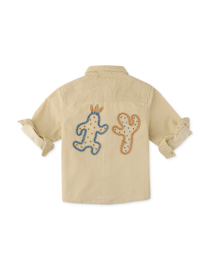 BABY BOYS CACTUS EMBROIDERED CORDUROY SHIRT